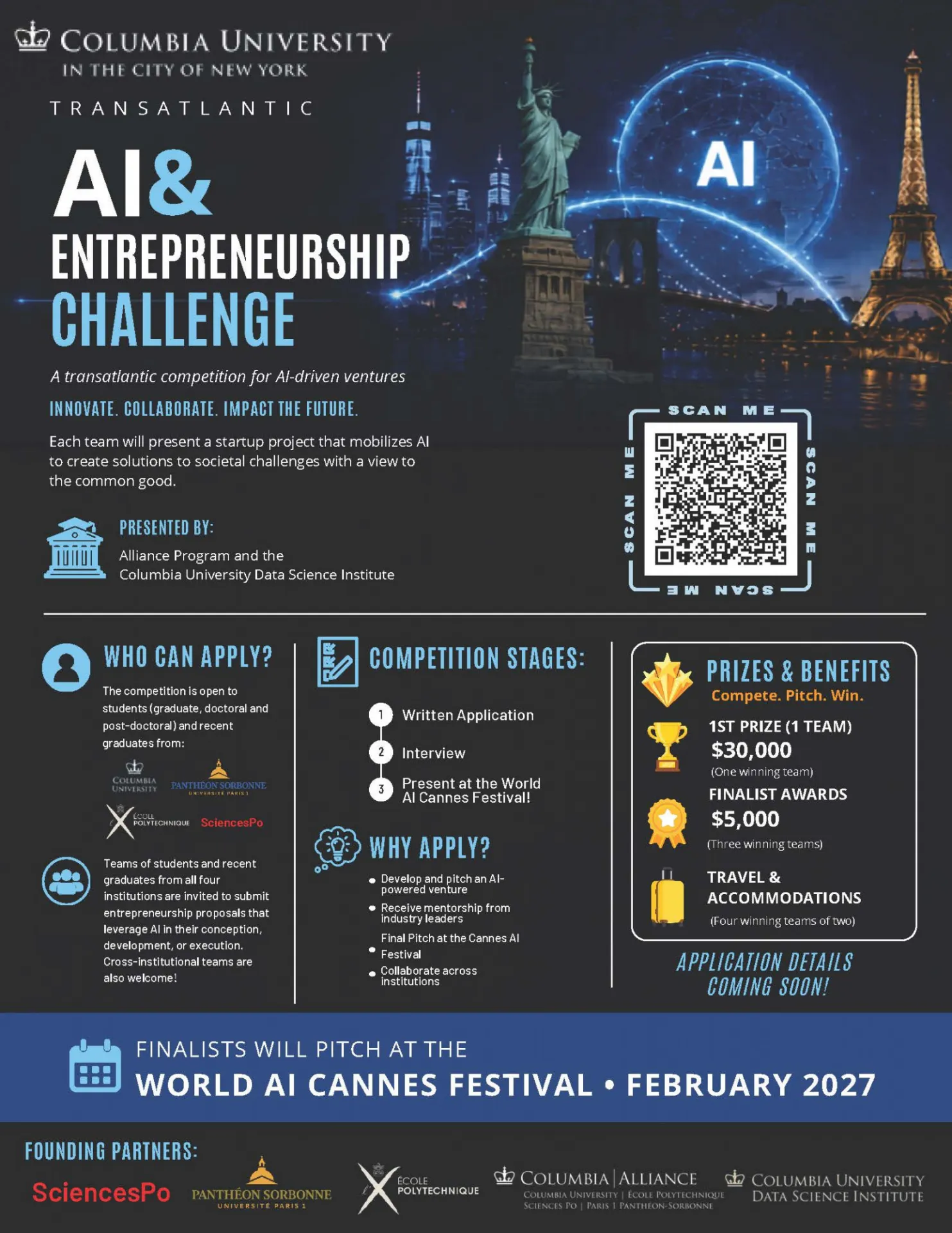 Flyer for the AI and Entreprenuership Challenge